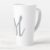 Chic Grey Initiaal Letter Monogram Modern Latte Mok (Rechterhoek)