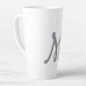 Chic Grey Initiaal Letter Monogram Modern Latte Mok (Linkerhoek)