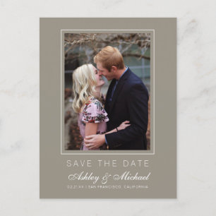 Chic Grey Save the Date Verloving Photo Aankondigingskaart