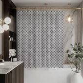 Chic Grey Shower Curtain Modern Plaid Statement Douchegordijn