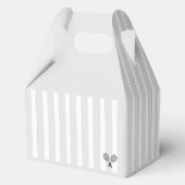 Chic Grey Stripes Tennis Baby shower Bedankt Bedankdoosjes (Achterkant)