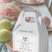 Chic Grey Stripes Tennis Baby shower Bedankt Bedankdoosjes