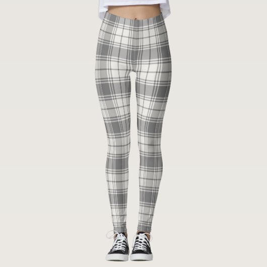 Chic Grey Tartan Leggings (Voorkant)
