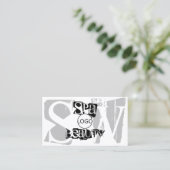 Chic Grey White Black met foto-Logo en monogram Visitekaartje (Staand voorkant)
