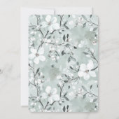 Chic Grey White Flowers Baby shower Kaart (Achterkant)