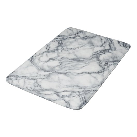 Chic Grey & White Marble Look Glamour Badmat (Gekanteld)