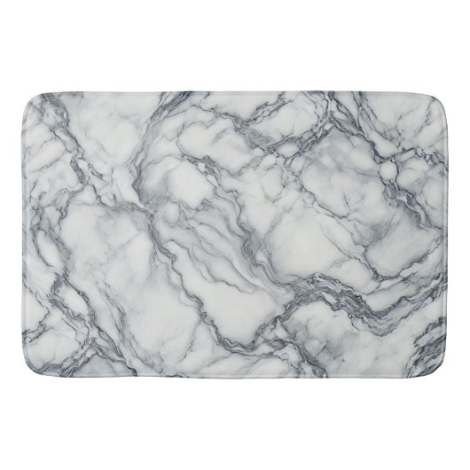 Chic Grey & White Marble Look Glamour Badmat (Voorkant)