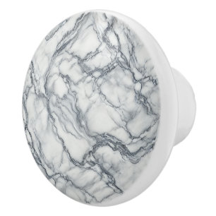 Chic Grey & White Marble Look Glamour Keramische Knop