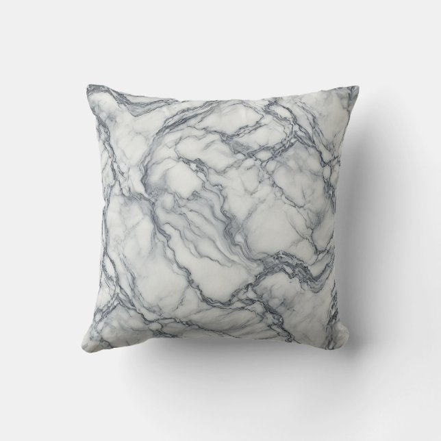 Chic Grey & White Marble Look Glamour Kussen (Achterkant)