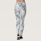 Chic Grey & White Marble Look Glamour Leggings (Achterkant)