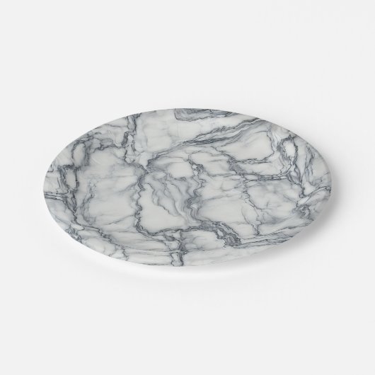 Chic Grey & White Marble Look Glamour Papieren Bordje (Gekanteld)
