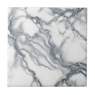 Chic Grey & White Marble Look Glamour Tegeltje