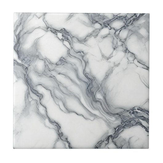 Chic Grey & White Marble Look Glamour Tegeltje (Voorkant)