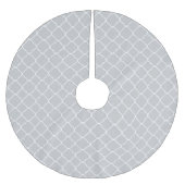 Chic Grey White Quatrefoil Kerstboom Rok (Voorkant)