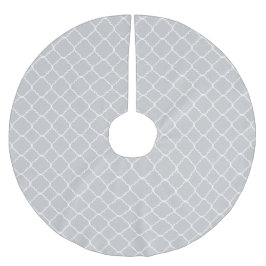 Chic Grey White Quatrefoil Kerstboom Rok