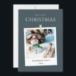 CHIC GREY WINTERFOTO SNEEUWMAN MERRIEST CHRISTMAS FEESTDAGENKAART<br><div class="desc">Als u nog meer aanpassingen nodig hebt,  kunt u mij op yellowfebstudio@gmail.com vrij klikken.</div>