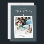 CHIC GREY WINTERFOTO SNEEUWMAN MERRIEST CHRISTMAS FEESTDAGENKAART<br><div class="desc">Als u nog meer aanpassingen nodig hebt,  kunt u mij op yellowfebstudio@gmail.com vrij klikken.</div>