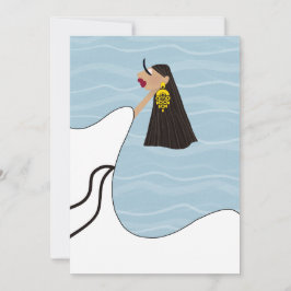 Chic Griekse Vakantie Mode Illustratie Kunstkaart Feestdagenkaart