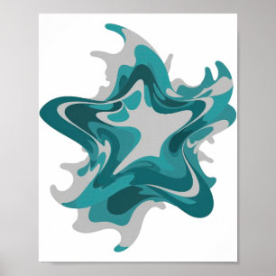 Chic grijs ABSTRACTE KUNST Modern ontwerp Poster
