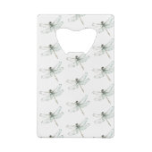 Chic Grijs Blauw Witte Bloemen Bruiloft Creditkaart Flessenopener (Achterkant)