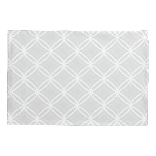 Chic grijs en wit raster geometrisch patroon kussensloop (Achterkant)
