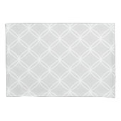 Chic grijs en wit raster geometrisch patroon kussensloop (Voorkant)
