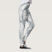 Chic grijs- en witmarmer uiterlijk glamour leggings (Rechts)