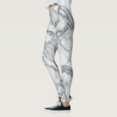 Chic grijs- en witmarmer uiterlijk glamour leggings (Links)