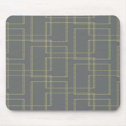 Chic grijs & goud geometrisch glamor muismat (Voorkant)