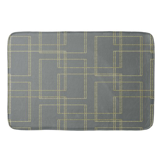 Chic grijs & gouden geometrische glamour badmat (Voorkant)