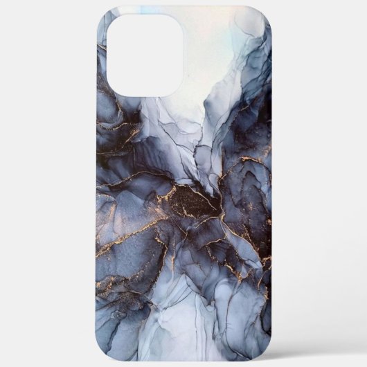 Chic grijs marmer blauw marmer Hoesje-Mate iPhone Case-Mate iPhone Case (Achterkant)