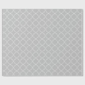 Chic grijs quatrefoil trellis patroon inpakpapier (Vlak)