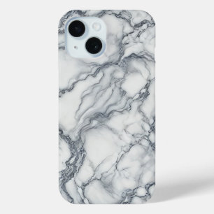Chic grijs & wit marmer look glamour iPhone 15 case