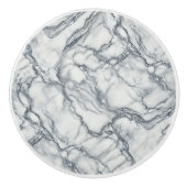 Chic grijs & wit marmer look glamour keramische knop (Voorkant)