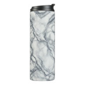 Chic grijs & wit marmer look glamour thermosbeker (Gedraaid links)