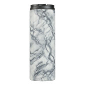 Chic grijs & wit marmer look glamour thermosbeker (Achterkant)