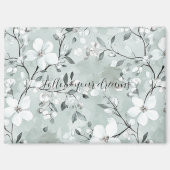 Chic grijs witte bloemen magneet (Voorkant)