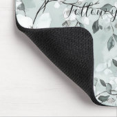 Chic grijs witte bloemen muismat (Hoek)