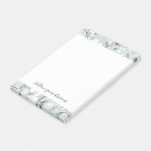 Chic grijs witte bloemen post-it® notes (Schuin)