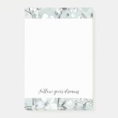 Chic grijs witte bloemen post-it® notes (Voorkant)