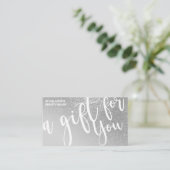 Chic Grijs Zilver Glitter Gradient Gift Certificaa Visitekaartje (Staand voorkant)