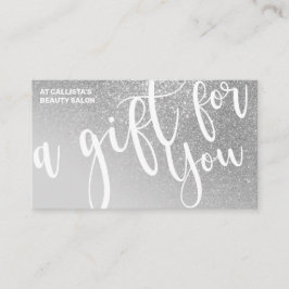 Chic Grijs Zilver Glitter Gradient Gift Certificaa Visitekaartje