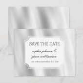 Chic grijs zilver save the date (Voorkant / Achterkant)