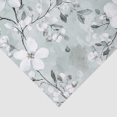 Chic Grijze Witte Bloemen Bruidsdouche Tissuepapier (Detail)
