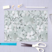 Chic Grijze Witte Bloemen Bruidsdouche Tissuepapier (Craft)