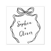 Chic grillige hand getrokken boog bruiloft  zelfinktende stempel (Design)