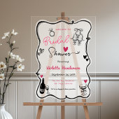 Chic grillige hand getrokken Vrijgezellenfeest Acryl Bord