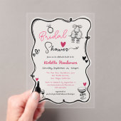 Chic grillige hand getrokken Vrijgezellenfeest Acryl Uitnodigingen (Insitu (Draagbaar))