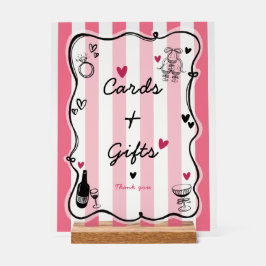 Chic grillige Hand getrokken Vrijgezellenfeesten t Acryl Bord