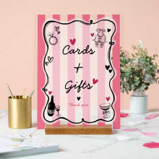 Chic grillige Hand getrokken Vrijgezellenfeesten t Acryl Bord